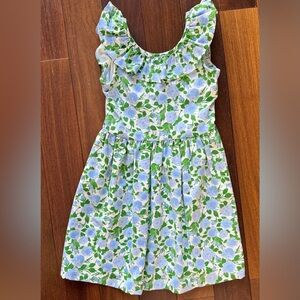 MAHI GOLD Blue and Green Floral Kids Dress